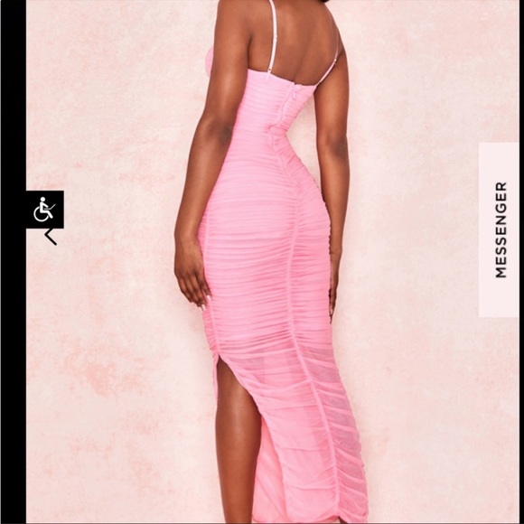 New ! House of CB Fornarina pink sheer dress size Xs - Picture 7 of 16